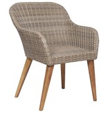 VidaXL Tuinstoelen 2 st met kussens poly rattan bruin