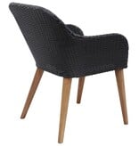 VidaXL Tuinstoelen 2 st met kussens poly rattan zwart