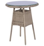 VidaXL 3-delige Bistroset met kussens poly rattan bruin