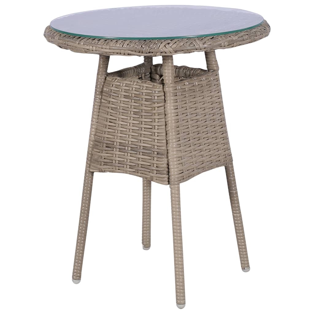 VidaXL 3-delige Bistroset met kussens poly rattan bruin