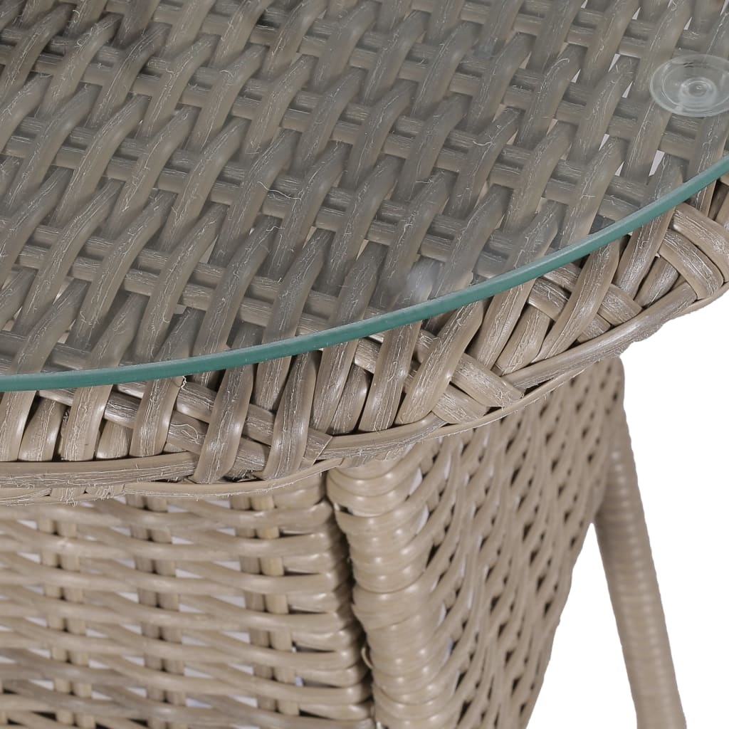 VidaXL 3-delige Bistroset met kussens poly rattan bruin