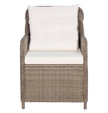 VidaXL Tuinstoelen 2 st met kussens poly rattan bruin