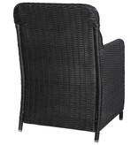 VidaXL Tuinstoelen 2 st met kussens poly rattan zwart