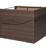 VidaXL Ligbed met kussen poly rattan bruin