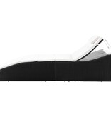 VidaXL Ligbed met kussen poly rattan zwart