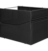 VidaXL Ligbed met kussen poly rattan zwart