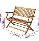 VidaXL Tuinbank 120 cm massief acaciahout