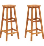 VidaXL Barkrukken 2 st massief acaciahout