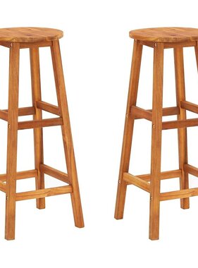 VidaXL Barkrukken 2 st massief acaciahout