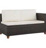 VidaXL 4-delige Loungeset met kussens poly rattan bruin