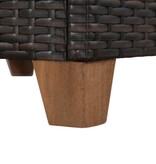 VidaXL 4-delige Loungeset met kussens poly rattan bruin