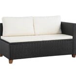 VidaXL 4-delige Loungeset met kussens poly rattan zwart
