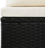VidaXL 4-delige Loungeset met kussens poly rattan zwart