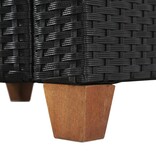 VidaXL 4-delige Loungeset met kussens poly rattan zwart