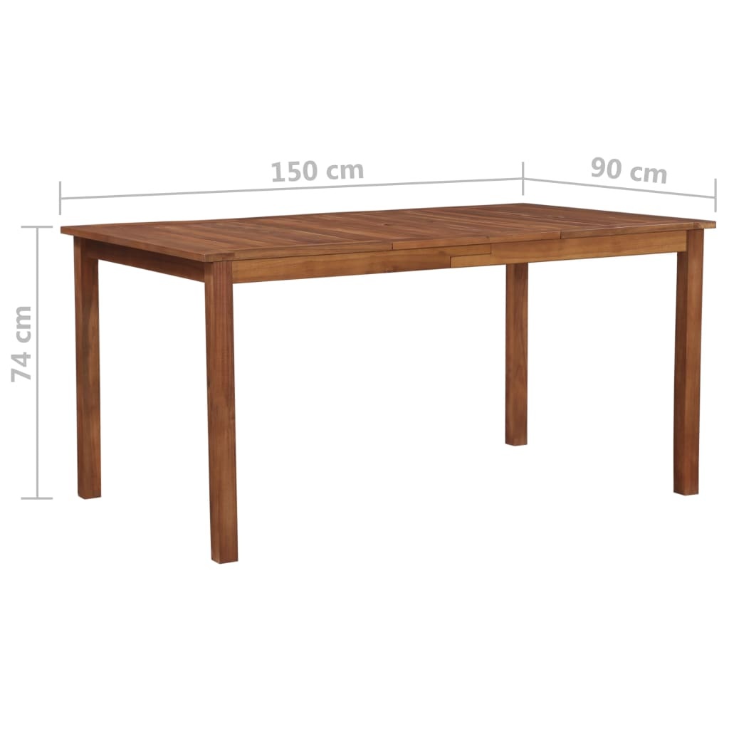 VidaXL Tuintafel 150x90x74 cm massief acaciahout