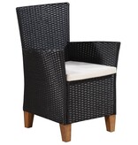 VidaXL 7-delige Tuinset poly rattan zwart en bruin