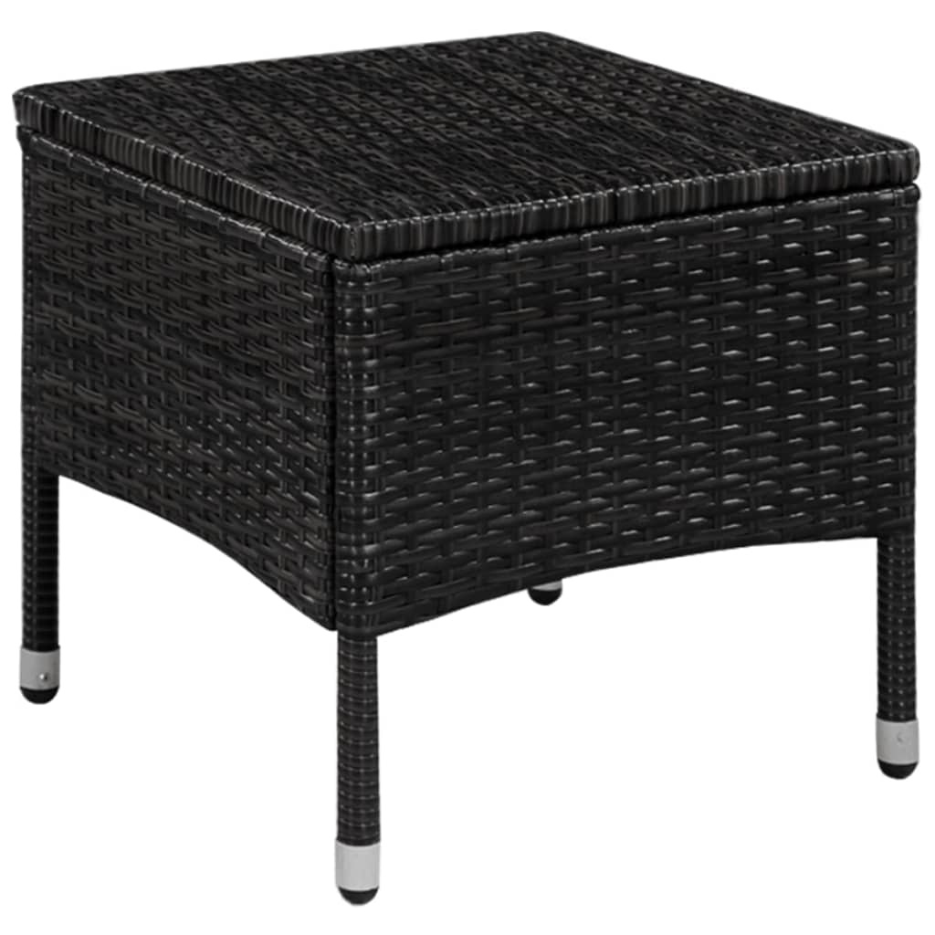 VidaXL 3-delige Bistroset poly rattan zwart