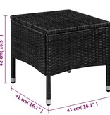 VidaXL 3-delige Bistroset poly rattan zwart