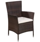 VidaXL 3-delige Bistroset poly rattan bruin