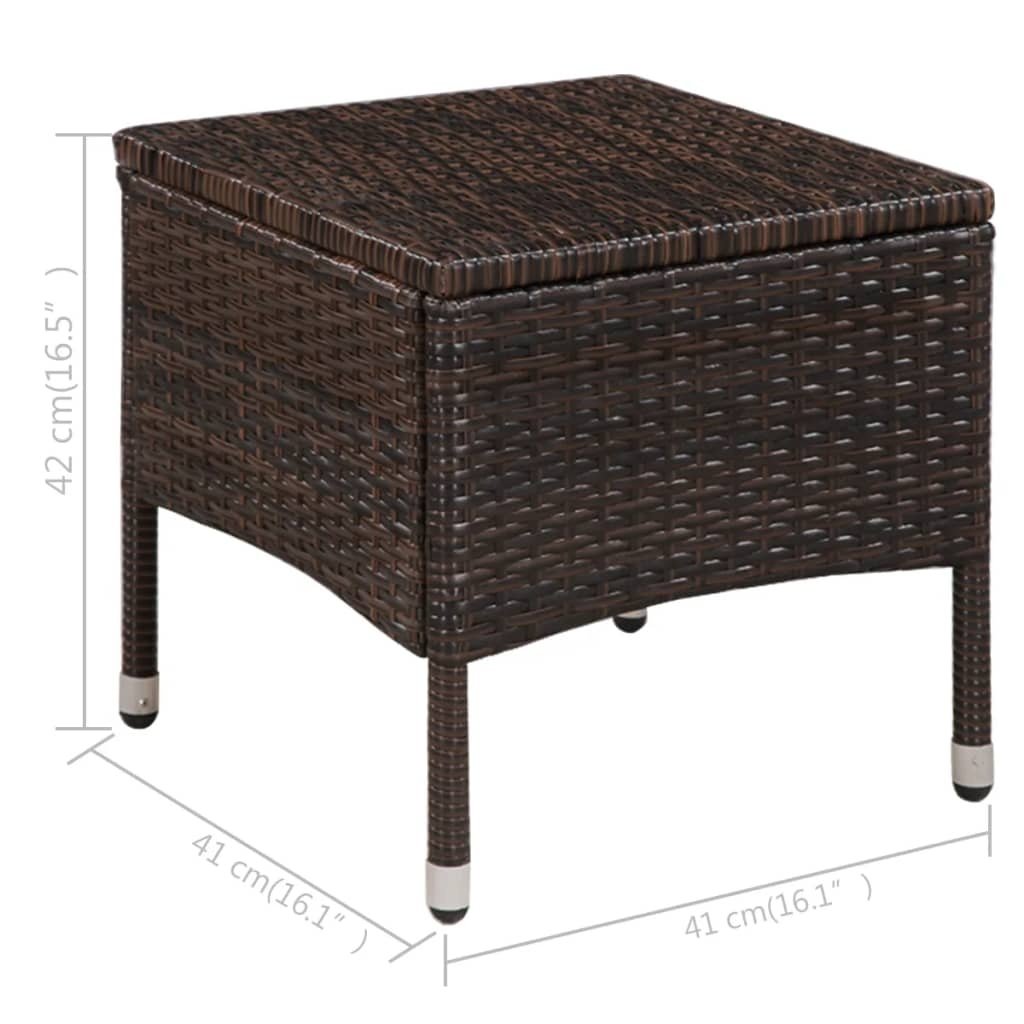 VidaXL 3-delige Bistroset poly rattan bruin