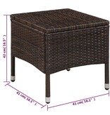 VidaXL Tuinstoel en kruk met kussens poly rattan bruin