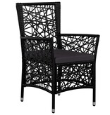 VidaXL 5-delige Tuinset poly rattan zwart