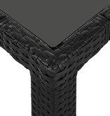 VidaXL 7-delige Tuinset poly rattan zwart