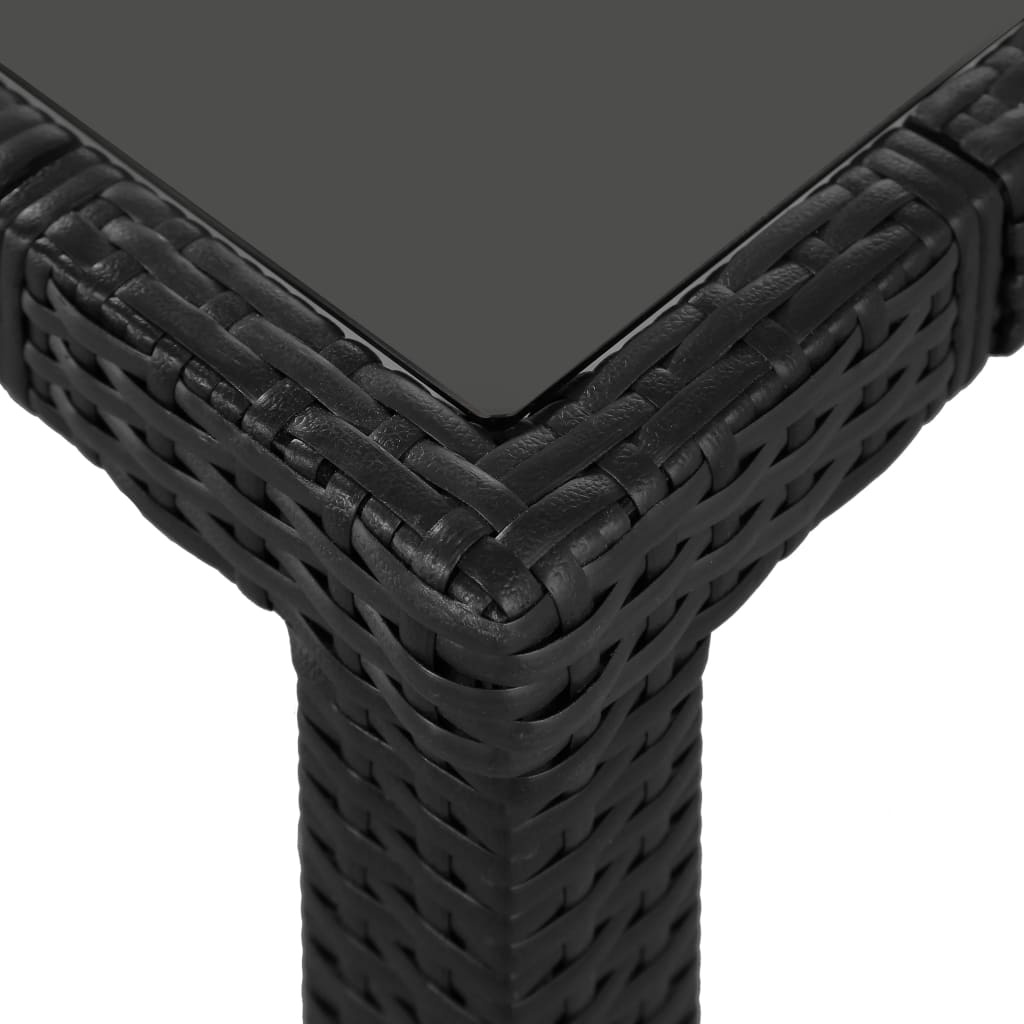 VidaXL 7-delige Tuinset poly rattan zwart