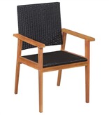 VidaXL 5-delige Tuinset poly rattan zwart en bruin