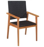 VidaXL 5-delige Tuinset poly rattan zwart en bruin