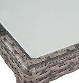 VidaXL 5-delige Tuinset met kussens poly rattan grijs