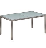 VidaXL 7-delige Tuinset met kussens poly rattan grijs