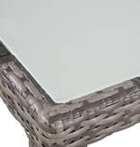 VidaXL 7-delige Tuinset met kussens poly rattan grijs