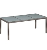 VidaXL 9-delige Tuinset met kussens poly rattan grijs