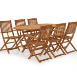 VidaXL 7-delige Tuinset inklapbaar massief acaciahout