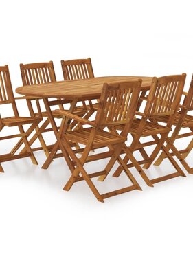 VidaXL 7-delige Tuinset inklapbaar massief acaciahout
