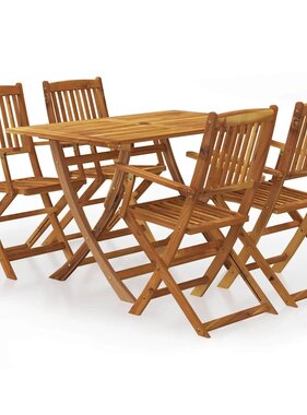 VidaXL 5-delige Tuinset inklapbaar massief acaciahout