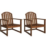 VidaXL Tuinstoelen 2 st massief acaciahout