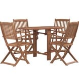 VidaXL 5-delige Tuinset inklapbaar massief acaciahout