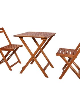 VidaXL 3-delige Bistroset inklapbaar massief acaciahout