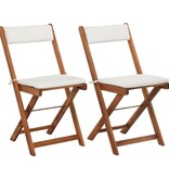 VidaXL 3-delige Bistroset inklapbaar met kussens massief acaciahout