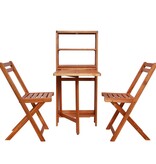 VidaXL 3-delige Bistroset inklapbaar massief acaciahout