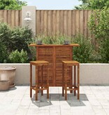 VidaXL 3-delige Bartafel en -stoelenset massief acaciahout