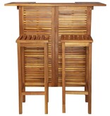 VidaXL 3-delige Bartafel en -stoelenset massief acaciahout