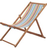 VidaXL Strandstoel inklapbaar stof en houten frame meerkleurig