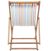 VidaXL Strandstoel inklapbaar stof en houten frame meerkleurig