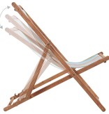 VidaXL Strandstoel inklapbaar stof en houten frame meerkleurig