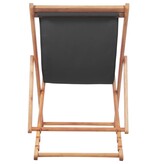 VidaXL Strandstoel inklapbaar stof en houten frame grijs