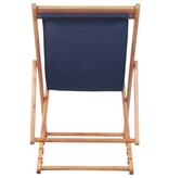 VidaXL Strandstoel inklapbaar stof en houten frame blauw