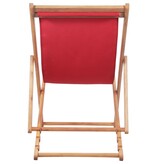 VidaXL Strandstoel inklapbaar stof en houten frame rood